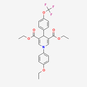 molecular formula C26H26F3NO6 B11655722 Diethyl 1-(4-ethoxyphenyl)-4-[4-(trifluoromethoxy)phenyl]-1,4-dihydropyridine-3,5-dicarboxylate 