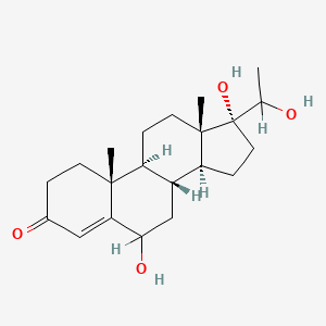 molecular formula C34H28N4O5 B1165582 (8R,9S,10R,13S,14S,17R)-6,17-dihydroxy-17-(1-hydroxyethyl)-10,13-dimethyl-2,6,7,8,9,11,12,14,15,16-decahydro-1H-cyclopenta[a]phenanthren-3-one CAS No. 105248-42-8