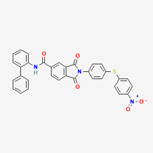 molecular formula C33H21N3O5S B11655835 N-(biphenyl-2-yl)-2-{4-[(4-nitrophenyl)sulfanyl]phenyl}-1,3-dioxo-2,3-dihydro-1H-isoindole-5-carboxamide 