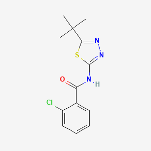 molecular formula C13H14ClN3OS B11655855 N-(5-tert-butyl-1,3,4-thiadiazol-2-yl)-2-chlorobenzamide 