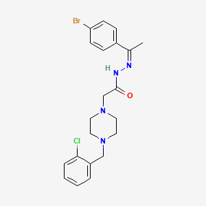 molecular formula C21H24BrClN4O B11655893 N'-[(1Z)-1-(4-Bromophenyl)ethylidene]-2-{4-[(2-chlorophenyl)methyl]piperazin-1-YL}acetohydrazide 