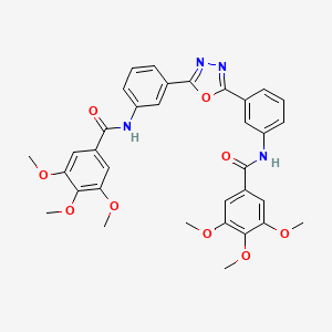 molecular formula C34H32N4O9 B11656061 N,N'-(1,3,4-oxadiazole-2,5-diyldibenzene-3,1-diyl)bis(3,4,5-trimethoxybenzamide) 