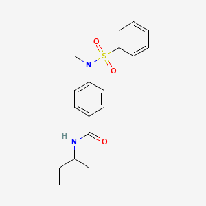 molecular formula C18H22N2O3S B11656124 N-(Butan-2-YL)-4-(N-methylbenzenesulfonamido)benzamide 