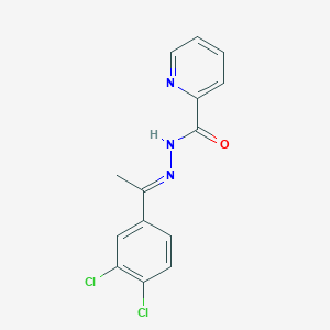 molecular formula C14H11Cl2N3O B11656139 N'-[(1E)-1-(3,4-dichlorophenyl)ethylidene]pyridine-2-carbohydrazide 