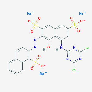 molecular formula C₂₃H₁₁Cl₂N₆Na₃O₁₀S₃ B116563 五钠5-((4,6-二氯-1,3,5-三嗪-2-基)氨基)-4-羟基-3-((1-磺基-2-萘基)偶氮)-2,7-萘二磺酸盐 CAS No. 57583-69-4