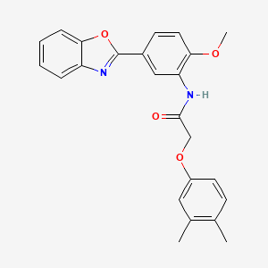 molecular formula C24H22N2O4 B11656352 N-[5-(1,3-benzoxazol-2-yl)-2-methoxyphenyl]-2-(3,4-dimethylphenoxy)acetamide 