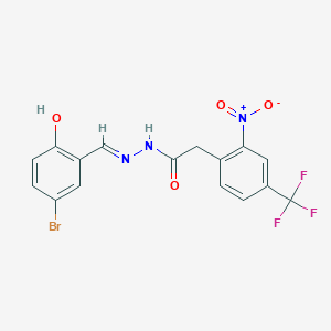 molecular formula C16H11BrF3N3O4 B11656372 N'-[(E)-(5-bromo-2-hydroxyphenyl)methylidene]-2-[2-nitro-4-(trifluoromethyl)phenyl]acetohydrazide 