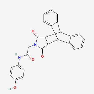 molecular formula C26H20N2O4 B11656373 2-(16,18-dioxo-17-azapentacyclo[6.6.5.0~2,7~.0~9,14~.0~15,19~]nonadeca-2,4,6,9,11,13-hexaen-17-yl)-N-(4-hydroxyphenyl)acetamide (non-preferred name) 
