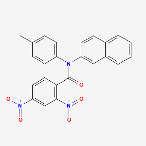 molecular formula C24H17N3O5 B11656641 N-(4-methylphenyl)-N-(naphthalen-2-yl)-2,4-dinitrobenzamide 