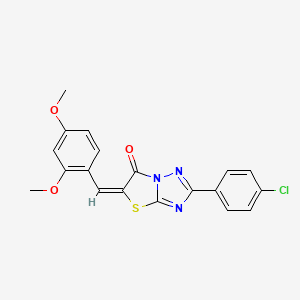 molecular formula C19H14ClN3O3S B11656650 2-(4-Chloro-phenyl)-5-(2,4-dimethoxy-benzylidene)-thiazolo[3,2-b][1,2,4]triazol- 