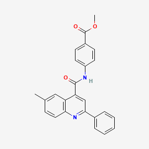 molecular formula C25H20N2O3 B11656656 Methyl 4-(6-methyl-2-phenylquinoline-4-amido)benzoate 