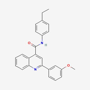 molecular formula C25H22N2O2 B11656665 N-(4-ethylphenyl)-2-(3-methoxyphenyl)quinoline-4-carboxamide 