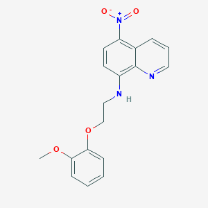 molecular formula C18H17N3O4 B11656667 N-[2-(2-methoxyphenoxy)ethyl]-5-nitroquinolin-8-amine 