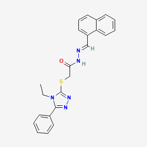 molecular formula C23H21N5OS B11656828 2-((4-Ethyl-5-phenyl-4H-1,2,4-triazol-3-yl)thio)-N'-(naphthalen-1-ylmethylene)acetohydrazide CAS No. 361164-89-8