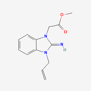 molecular formula C13H15N3O2 B11656943 methyl [2-imino-3-(prop-2-en-1-yl)-2,3-dihydro-1H-benzimidazol-1-yl]acetate 