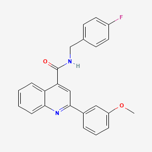 molecular formula C24H19FN2O2 B11657024 N-[(4-fluorophenyl)methyl]-2-(3-methoxyphenyl)quinoline-4-carboxamide 
