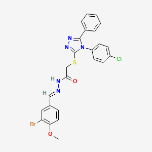 molecular formula C24H19BrClN5O2S B11657047 N'-[(E)-(3-bromo-4-methoxyphenyl)methylidene]-2-{[4-(4-chlorophenyl)-5-phenyl-4H-1,2,4-triazol-3-yl]sulfanyl}acetohydrazide 