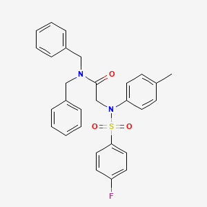 molecular formula C29H27FN2O3S B11657251 N,N-Dibenzyl-2-[N-(4-methylphenyl)4-fluorobenzenesulfonamido]acetamide 