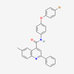 molecular formula C29H21BrN2O2 B11657266 N-[4-(4-bromophenoxy)phenyl]-6-methyl-2-phenylquinoline-4-carboxamide 