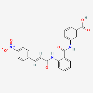 molecular formula C23H17N3O6 B11657325 3-{2-[(2E)-3-(4-Nitrophenyl)prop-2-enamido]benzamido}benzoic acid CAS No. 6088-54-6