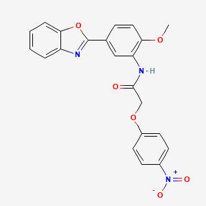 molecular formula C22H17N3O6 B11657330 N-[5-(1,3-benzoxazol-2-yl)-2-methoxyphenyl]-2-(4-nitrophenoxy)acetamide 