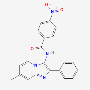 molecular formula C21H16N4O3 B11657647 N-{7-Methyl-2-phenylimidazo[1,2-A]pyridin-3-YL}-4-nitrobenzamide 