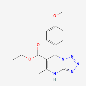 molecular formula C15H17N5O3 B11657856 ethyl 7-(4-methoxyphenyl)-5-methyl-4,7-dihydrotetrazolo[1,5-a]pyrimidine-6-carboxylate 