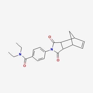 molecular formula C20H22N2O3 B11657867 N,N-Diethyl-4-(1,3-dioxo-1,3,3a,4,7,7a-hexahydro-4,7-methano-2H-isoindol-2-yl)benzamide CAS No. 69844-10-6