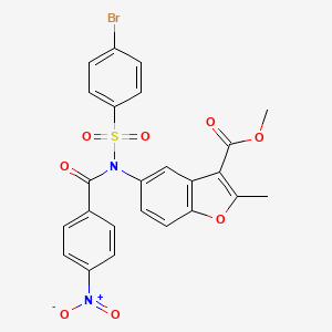 molecular formula C24H17BrN2O8S B11657893 Methyl 5-{[(4-bromophenyl)sulfonyl][(4-nitrophenyl)carbonyl]amino}-2-methyl-1-benzofuran-3-carboxylate 