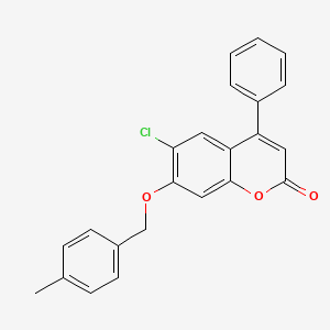 molecular formula C23H17ClO3 B11658077 6-chloro-7-[(4-methylbenzyl)oxy]-4-phenyl-2H-chromen-2-one 