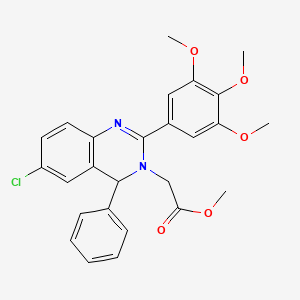 molecular formula C26H25ClN2O5 B11658136 methyl [6-chloro-4-phenyl-2-(3,4,5-trimethoxyphenyl)quinazolin-3(4H)-yl]acetate 