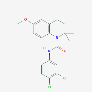 molecular formula C20H22Cl2N2O2 B11658147 N-(3,4-dichlorophenyl)-6-methoxy-2,2,4-trimethyl-3,4-dihydroquinoline-1(2H)-carboxamide 