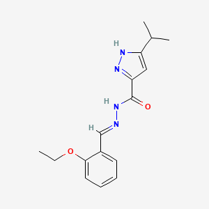 molecular formula C16H20N4O2 B11658153 N'-[(E)-(2-ethoxyphenyl)methylidene]-3-(propan-2-yl)-1H-pyrazole-5-carbohydrazide 