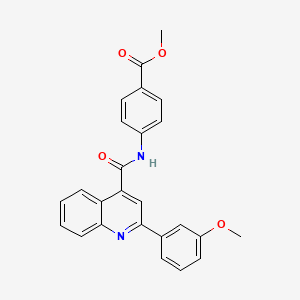 molecular formula C25H20N2O4 B11658168 Methyl 4-({[2-(3-methoxyphenyl)quinolin-4-yl]carbonyl}amino)benzoate 