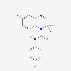 molecular formula C20H21ClN2O B11658183 N-(4-chlorophenyl)-2,2,4,6-tetramethylquinoline-1(2H)-carboxamide 