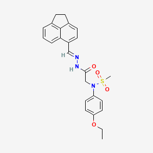 molecular formula C24H25N3O4S B11658275 N-({N'-[(E)-(1,2-Dihydroacenaphthylen-5-YL)methylidene]hydrazinecarbonyl}methyl)-N-(4-ethoxyphenyl)methanesulfonamide 