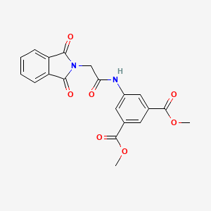 molecular formula C20H16N2O7 B11658298 dimethyl 5-{[(1,3-dioxo-1,3-dihydro-2H-isoindol-2-yl)acetyl]amino}benzene-1,3-dicarboxylate 