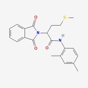 molecular formula C21H22N2O3S B11658317 N-(2,4-dimethylphenyl)-2-(1,3-dioxo-1,3-dihydro-2H-isoindol-2-yl)-4-(methylsulfanyl)butanamide 