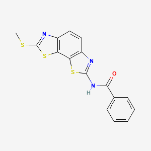 molecular formula C16H11N3OS3 B11658355 N-(2-methylsulfanyl-[1,3]thiazolo[4,5-g][1,3]benzothiazol-7-yl)benzamide 
