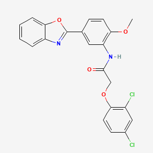 molecular formula C22H16Cl2N2O4 B11658359 N-[5-(1,3-benzoxazol-2-yl)-2-methoxyphenyl]-2-(2,4-dichlorophenoxy)acetamide 