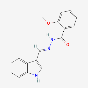 molecular formula C17H15N3O2 B11658422 N'-((1H-Indol-3-yl)methylene)-2-methoxybenzohydrazide CAS No. 113143-32-1