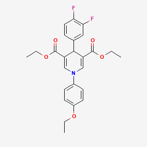 molecular formula C25H25F2NO5 B11658423 Diethyl 4-(3,4-difluorophenyl)-1-(4-ethoxyphenyl)-1,4-dihydropyridine-3,5-dicarboxylate 