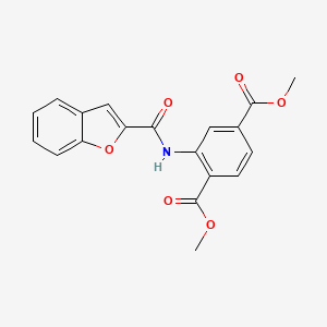 molecular formula C19H15NO6 B11658438 Dimethyl 2-((1-benzofuran-2-ylcarbonyl)amino)terephthalate 