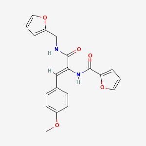 molecular formula C20H18N2O5 B11658457 N-[(1Z)-3-[(furan-2-ylmethyl)amino]-1-(4-methoxyphenyl)-3-oxoprop-1-en-2-yl]furan-2-carboxamide 