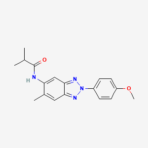 molecular formula C18H20N4O2 B11658466 N-[2-(4-Methoxy-phenyl)-6-methyl-2H-benzotriazol-5-yl]-isobutyramide 