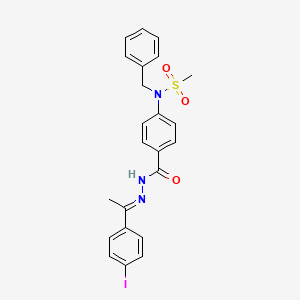 molecular formula C23H22IN3O3S B11658493 N-benzyl-N-[4-({(2E)-2-[1-(4-iodophenyl)ethylidene]hydrazinyl}carbonyl)phenyl]methanesulfonamide 