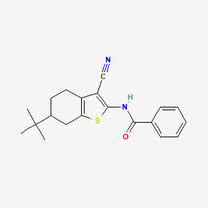 molecular formula C20H22N2OS B11658563 N-(6-tert-butyl-3-cyano-4,5,6,7-tetrahydro-1-benzothiophen-2-yl)benzamide 