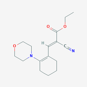 molecular formula C16H22N2O3 B11658617 ethyl (2E)-2-cyano-3-[2-(morpholin-4-yl)cyclohex-1-en-1-yl]prop-2-enoate 
