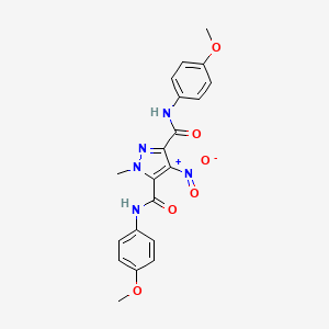 molecular formula C20H19N5O6 B11658697 N,N'-bis(4-methoxyphenyl)-1-methyl-4-nitro-1H-pyrazole-3,5-dicarboxamide 