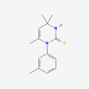 molecular formula C14H18N2S B11658726 2(1H)-Pyrimidinethione, 3,4-dihydro-4,4,6-trimethyl-1-(m-tolyl)- CAS No. 37489-45-5